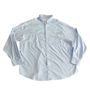 Columbia PFG Tamiami II Shirt Men's XXL Blue Fishing Moisture Wicking Loose Fit